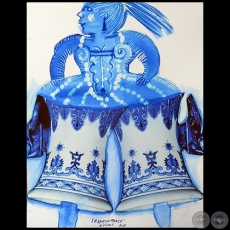Su nuevo traje - Serie AZUL dibujo sobre papel de Ricardo Migliorisi - Año: 2018